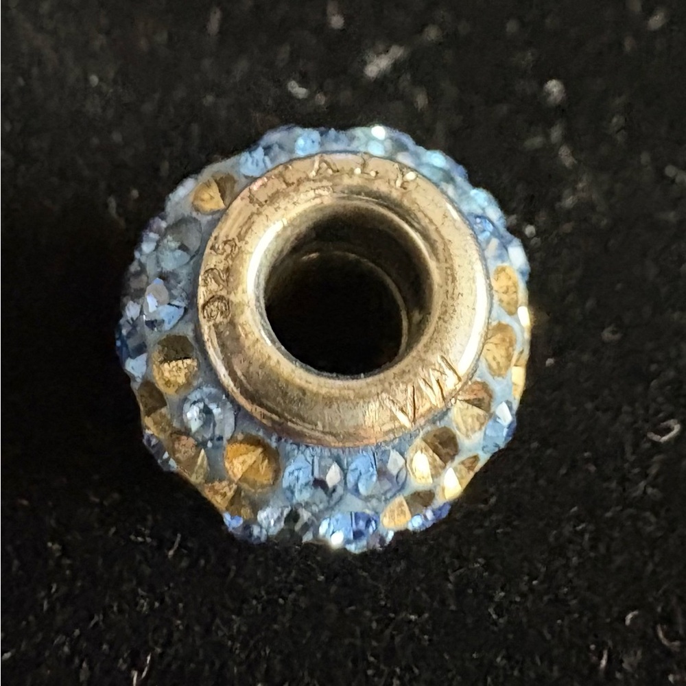 SS 925 Blue and Clear Crystal Charm